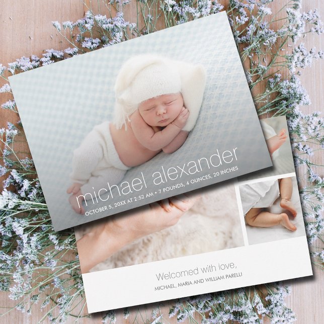 Modern Baby Photo Birth Announcement (Creator Uploaded)