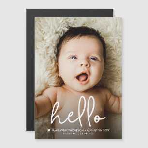 Modern Baby Photo Birth Announcement Custom