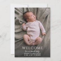 Modern Baby Photo Card Birth Announcement