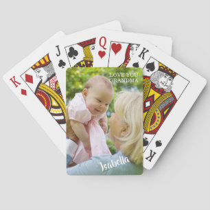 Modern Baby Photo Christmas Poker Cards