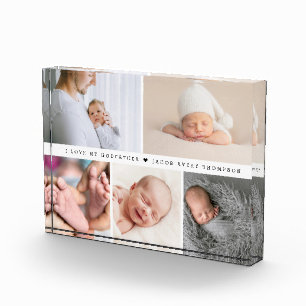Modern Baby Photo Collage Custom Grandparent Acrylic Award