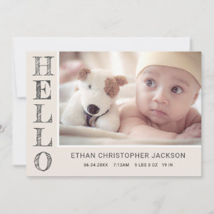 Modern Baby Photo Modern Birth Announcement