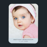 Modern Baby Photo | Pastel Blue Magnet<br><div class="desc">Modern baby,  kid photo. You can also add your family photo.</div>