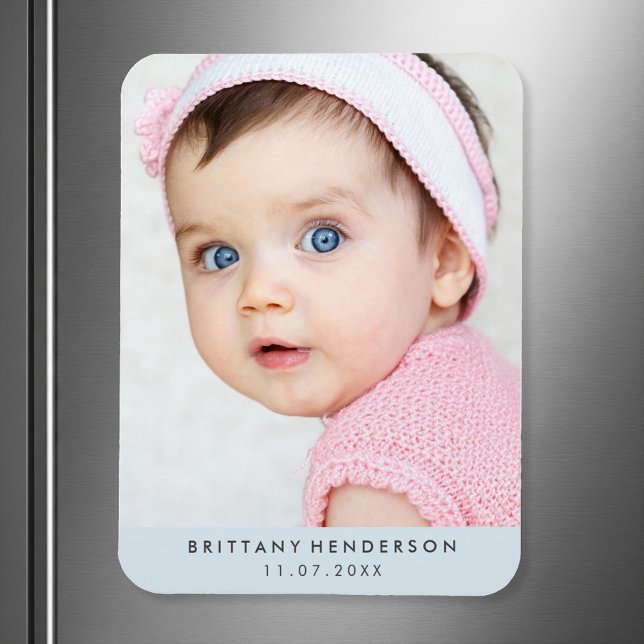 Modern Baby Photo | Pastel Blue Magnet (Creator Uploaded)
