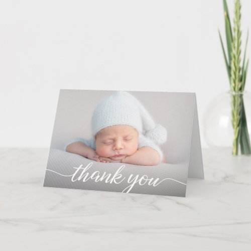 Modern Baby Photo Stats Thank you Script Custom Card