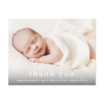 Modern Baby Photo Thank You Birth Announcement Postcard