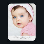 Modern Baby Photo | White Magnet<br><div class="desc">Modern baby,  kid photo. You can also add your family photo.</div>