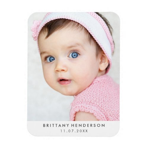 Modern Baby Photo  White Magnet