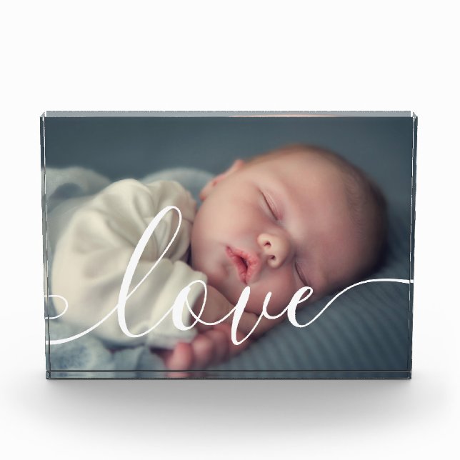 Modern Baby Photo White Script LoveTypography (Front)