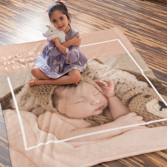 Modern Baby Photo | You Make My Life Complete Gift Fleece Blanket (Creator Uploaded)