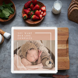 Modern Baby Photo | You Make My Life Complete Gift Poster