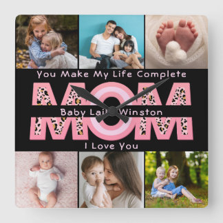 Modern Baby Photo | You Make My Life Complete Gift Square Wall Clock