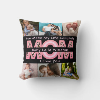 Modern Baby Photo | You Make My Life Complete Gift Throw Pillow