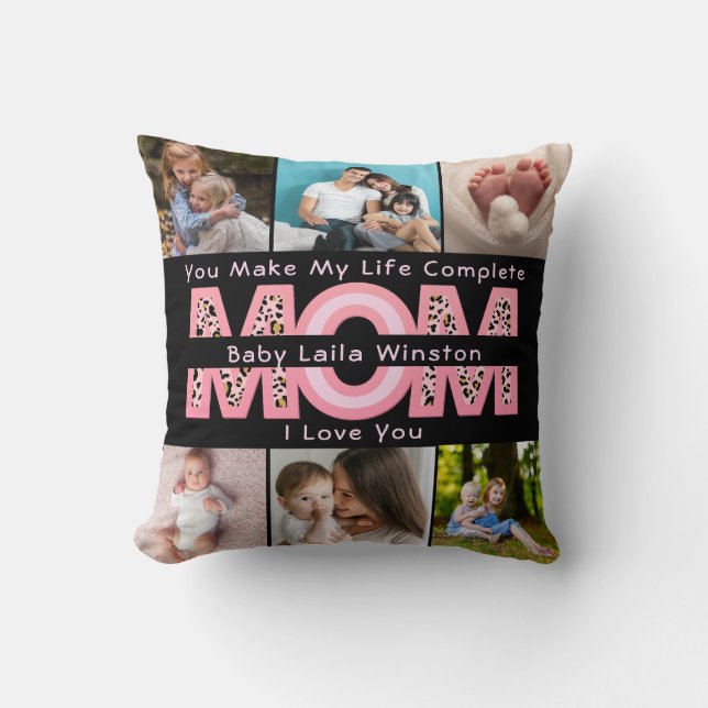Modern Baby Photo | You Make My Life Complete Gift Throw Pillow (Front)