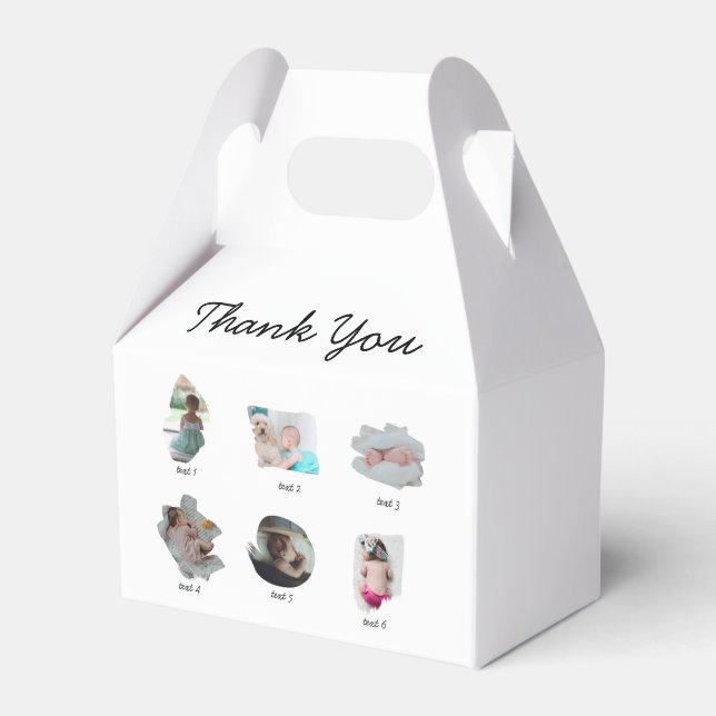 Modern Baby Photos Collage Birthday Favor Boxes (Front Side)