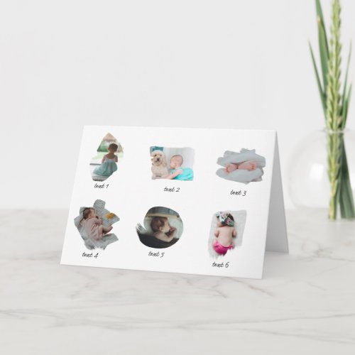 Modern Baby Photos Collage Greeting Card