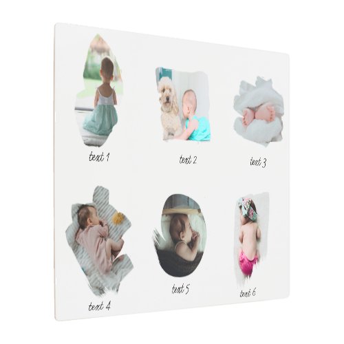 Modern Baby Photos Collage Metal Print