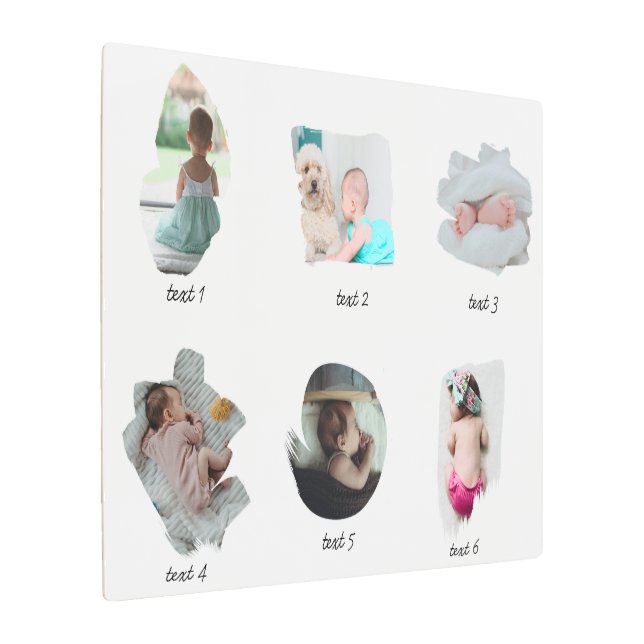 Modern Baby Photos Collage Metal Print (Angled)