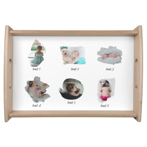 Modern Baby Photos Collage Serving Tray