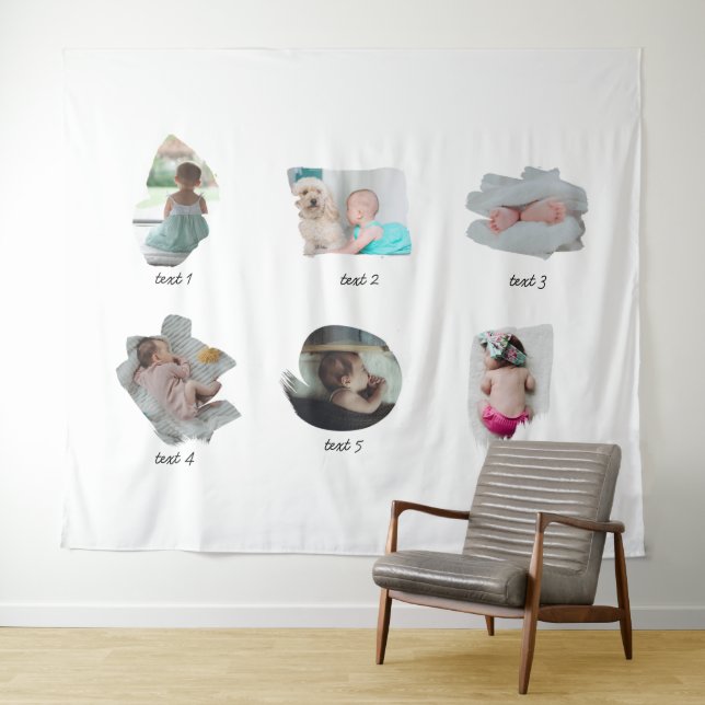 Modern Baby Photos Collage Tapestry (In Situ (Horizontal))