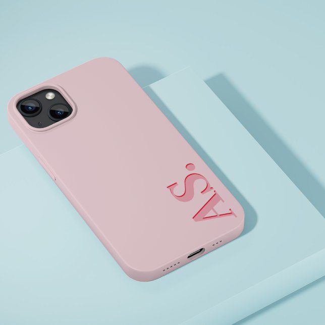 Modern baby pink initial minimal contemporary Case-Mate iPhone case (Creator Uploaded)