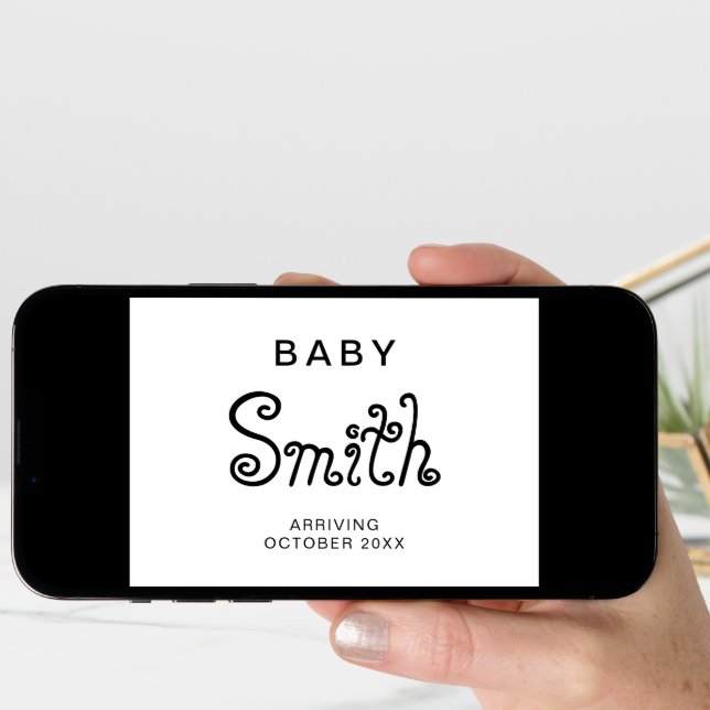 Modern Baby Pregnancy Announcement Card (Front Digital)