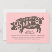 Modern Baby Q BBQ Baby Shower Vintage Typography Invitation (Front)