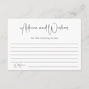Modern Baby Shower Advice and Wishes Enclosure Card