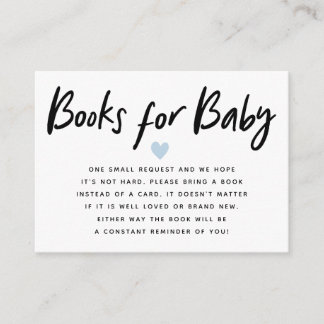 Modern Baby Shower Blue | Book Request Enclosure Card