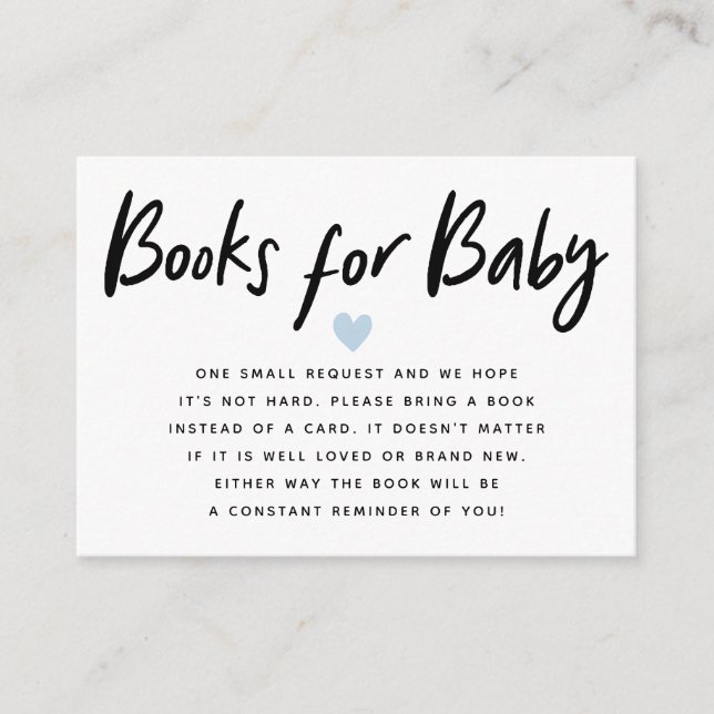 Modern Baby Shower Blue | Book Request Enclosure Card (Front)