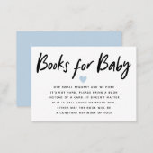 Modern Baby Shower Blue | Book Request Enclosure Card (Front/Back)
