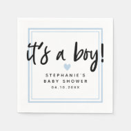 Modern Baby Shower Blue It's A Boy Napkins