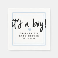 Modern Baby Shower Blue It's A Boy