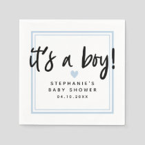 Modern Baby Shower Blue It's A Boy Napkins