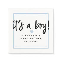 Modern Baby Shower Blue It's A Boy Napkins