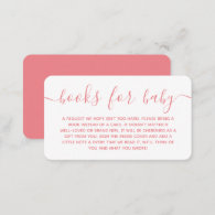 Modern Baby Shower Book Request Enclosure Card