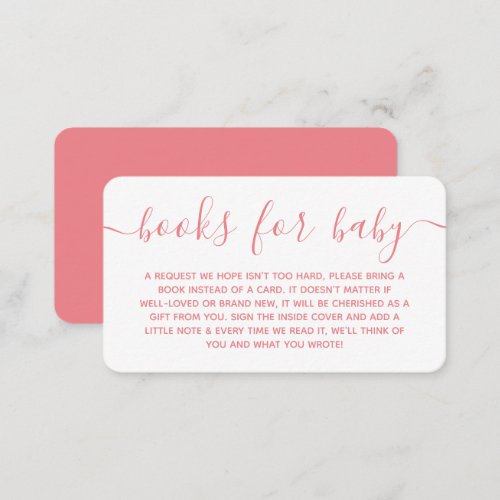 Modern Baby Shower Book Request Enclosure Card