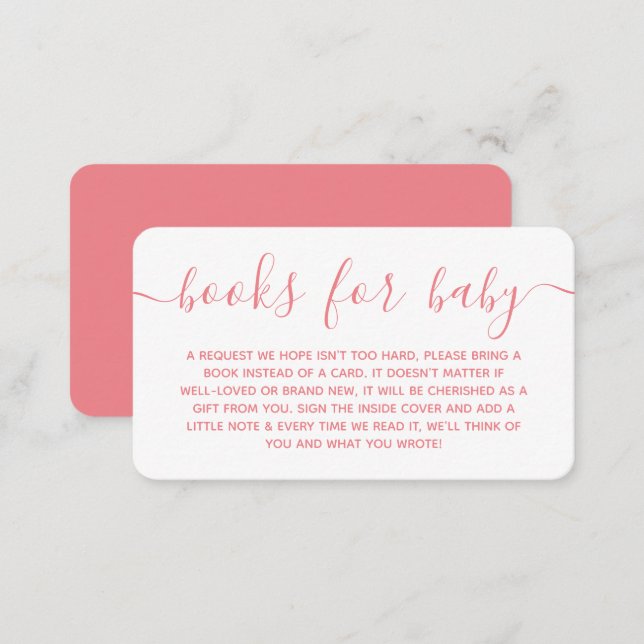 Modern Baby Shower Book Request Enclosure Card (Front/Back)