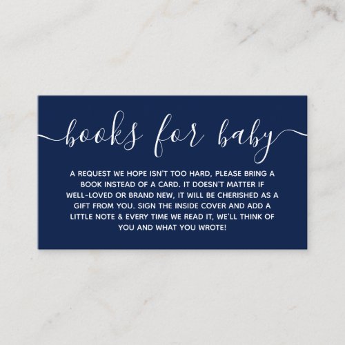 Modern Baby Shower Book Request Enclosure Card