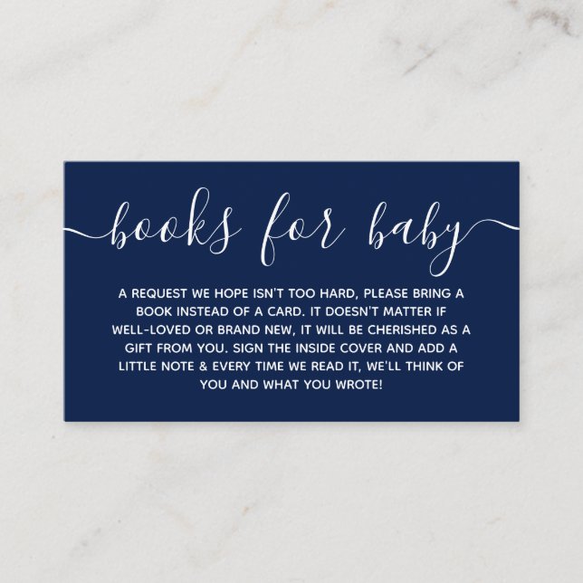 Modern Baby Shower Book Request Enclosure Card (Front)
