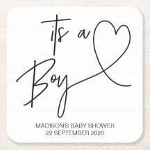 Modern Baby Shower Coasters Its a Boy