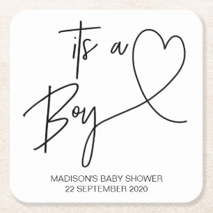 Modern Baby Shower Coasters Its a Boy
