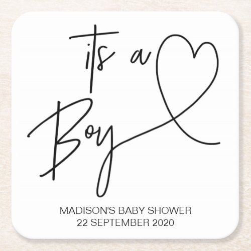 Modern Baby Shower Coasters Its a Boy