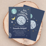 Modern Baby Shower Countdown Outer Space Moon Invitation<br><div class="desc">Cute and nerdy outer space theme baby shower invitation that's perfect great for organizing party for the mom-to-be. 

Easily change and replace the text by clicking the "Personalize" button</div>