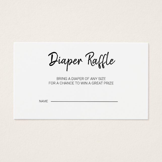 Modern Baby Shower Diaper Raffle Enclosure Card (Front)
