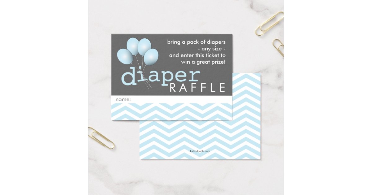 Modern Baby Shower Diaper Raffle Ticket Insert Zazzle