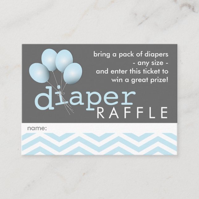 Modern Baby Shower Diaper Raffle Ticket Insert (Front)
