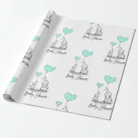 Girl Watercolor Babies Baby Shower Wrapping Paper, Zazzle