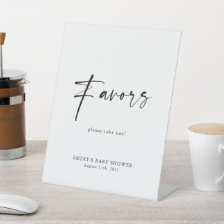 Modern Baby Shower Favors Sign
