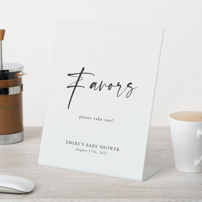 Modern Baby Shower Favors Sign (In SItu)